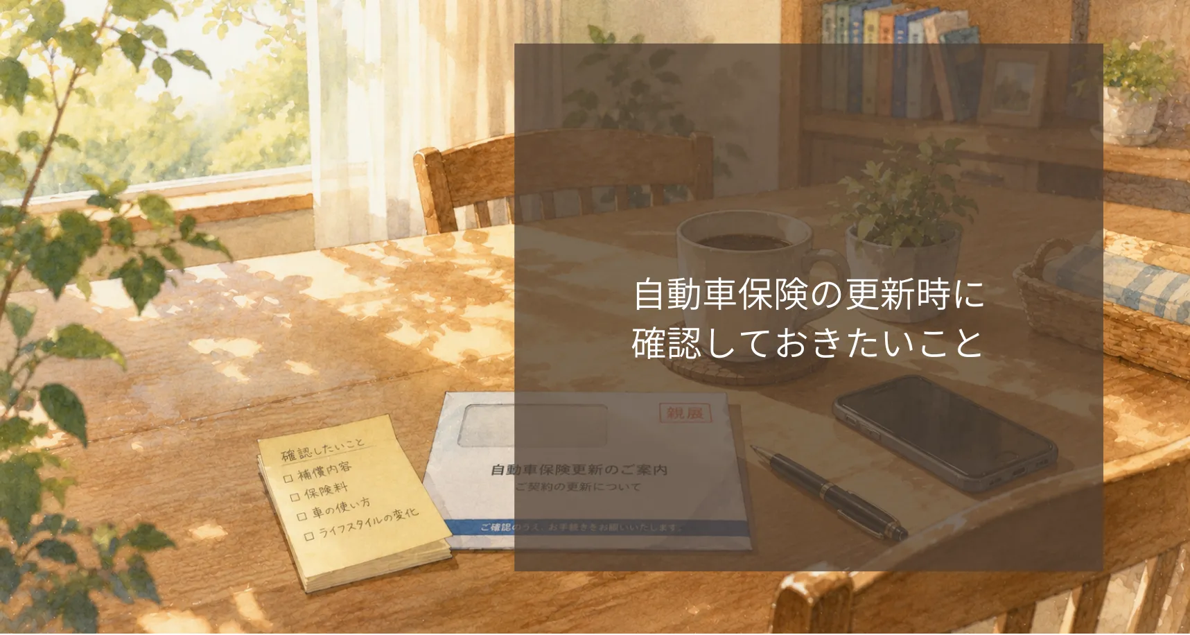 自動車保険の更新時に確認しておきたいこと