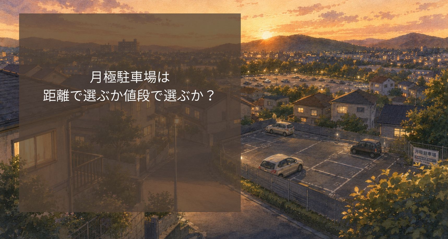 月極駐車場は距離で選ぶか値段で選ぶか？